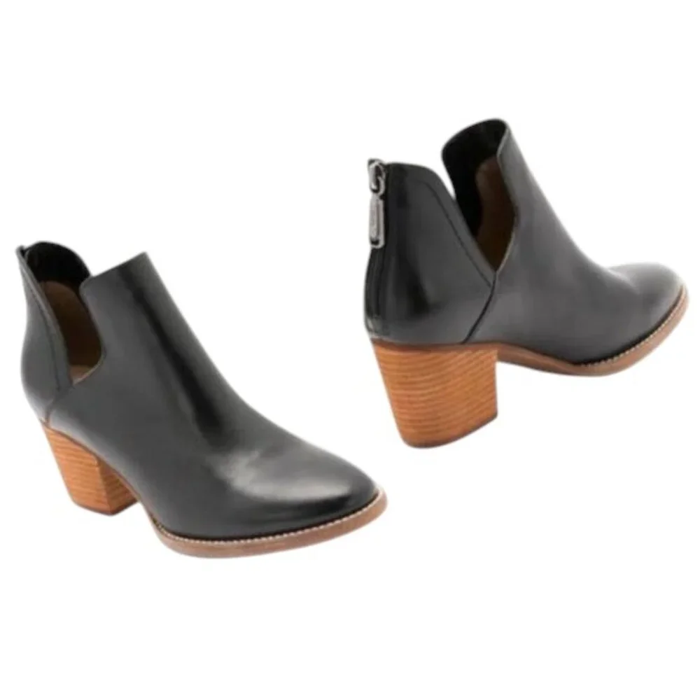 Blondo Neda Black Leather Waterproof Split Ankle Boot, Size 7.5 - Picture 4 of 11
